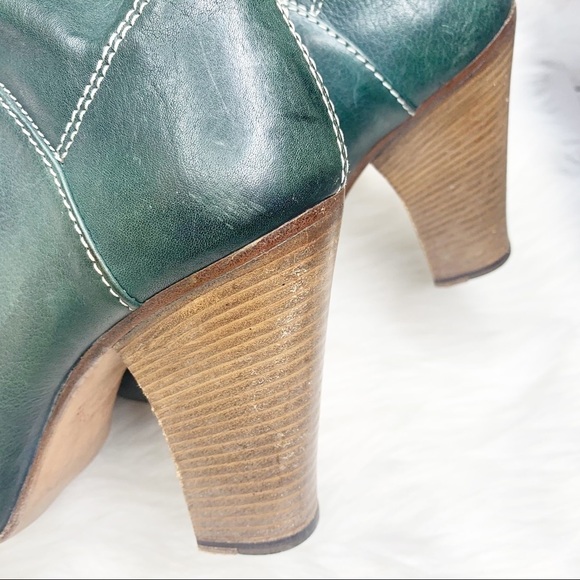 Fiorentini + Baker Green Leather Chunky Platform Ankle Booties Boots Size 36 - Picture 7 of 15